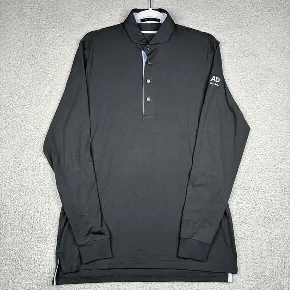 Greyson Polo Shirt Men’s M Gray Performance Stretch Long Sleeve Golf Logo - Picture 2 of 8